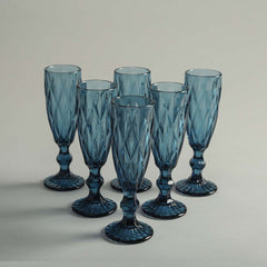 Riverre Blue Stem Glass Set of 6