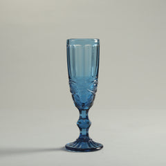 Rouchere Blue Stem Glass Set of 6