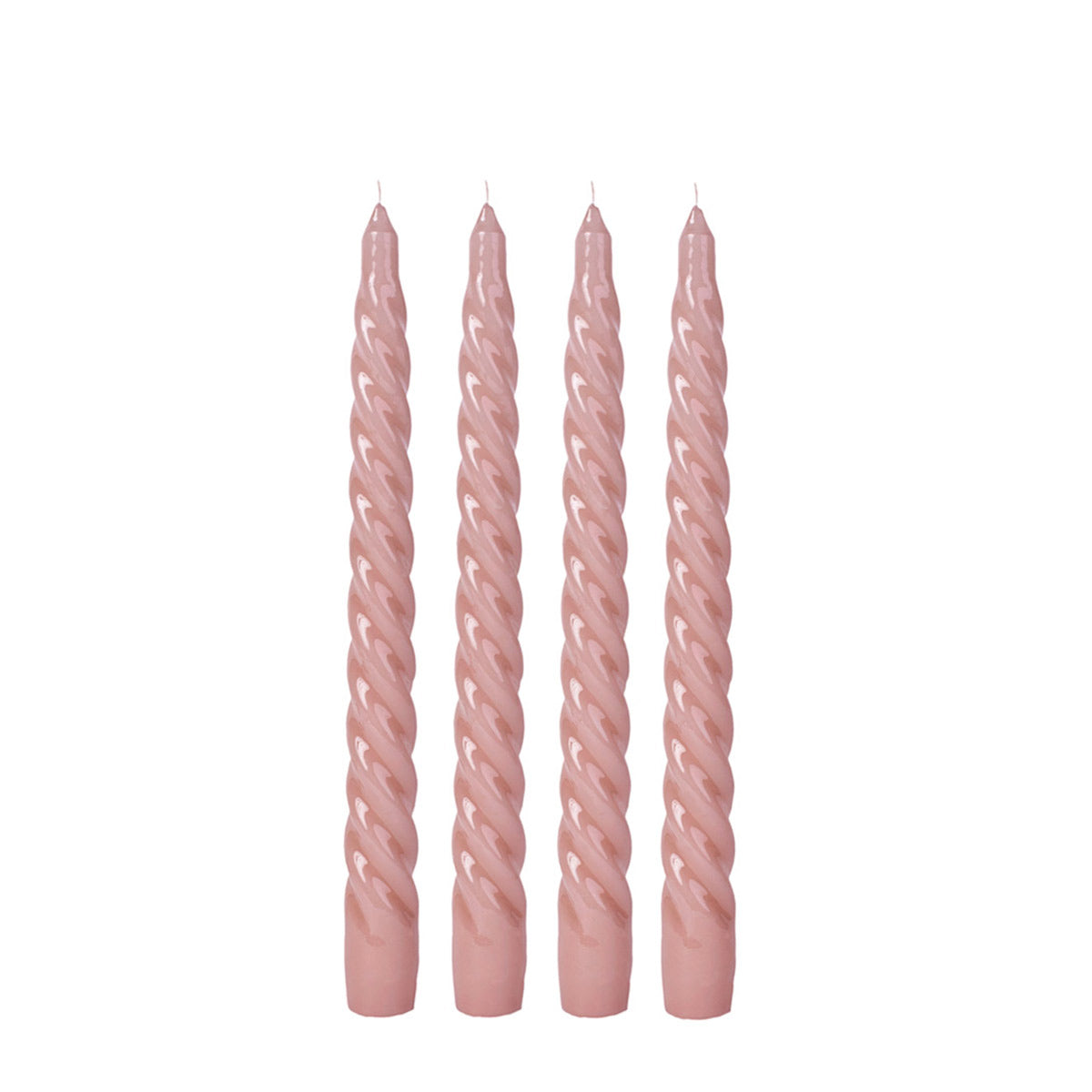 Manulena Blossom Beige Twisted Taper Candles Set of 4