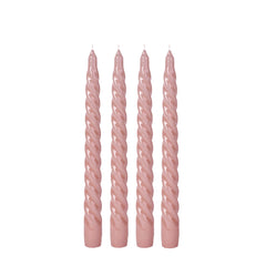 Manulena Blossom Beige Twisted Taper Candles Set of 4