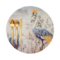 Nicolette Mayer Crested Crane Wheat Blue Pebble Placemat Set Of 4 - Home4u