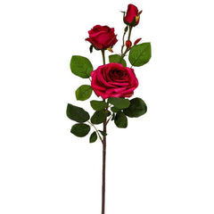 Bagong York Rose Flowers 30 Inches Red/Green - Home4u