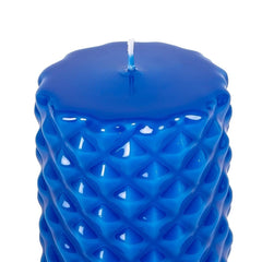 Spikes Pillar Candle Blue Small