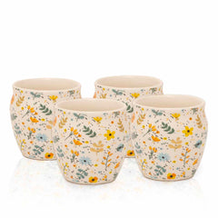 Darza Kulhad Floral Multi Set Of 4