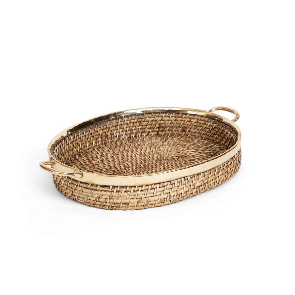 Aspen Rattan Oval Tray with Handle - Home4u