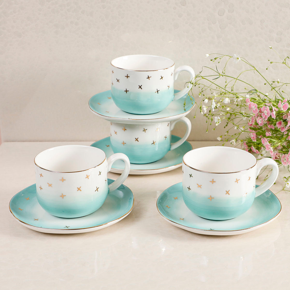 Jolie Cup & Saucer Set of 4