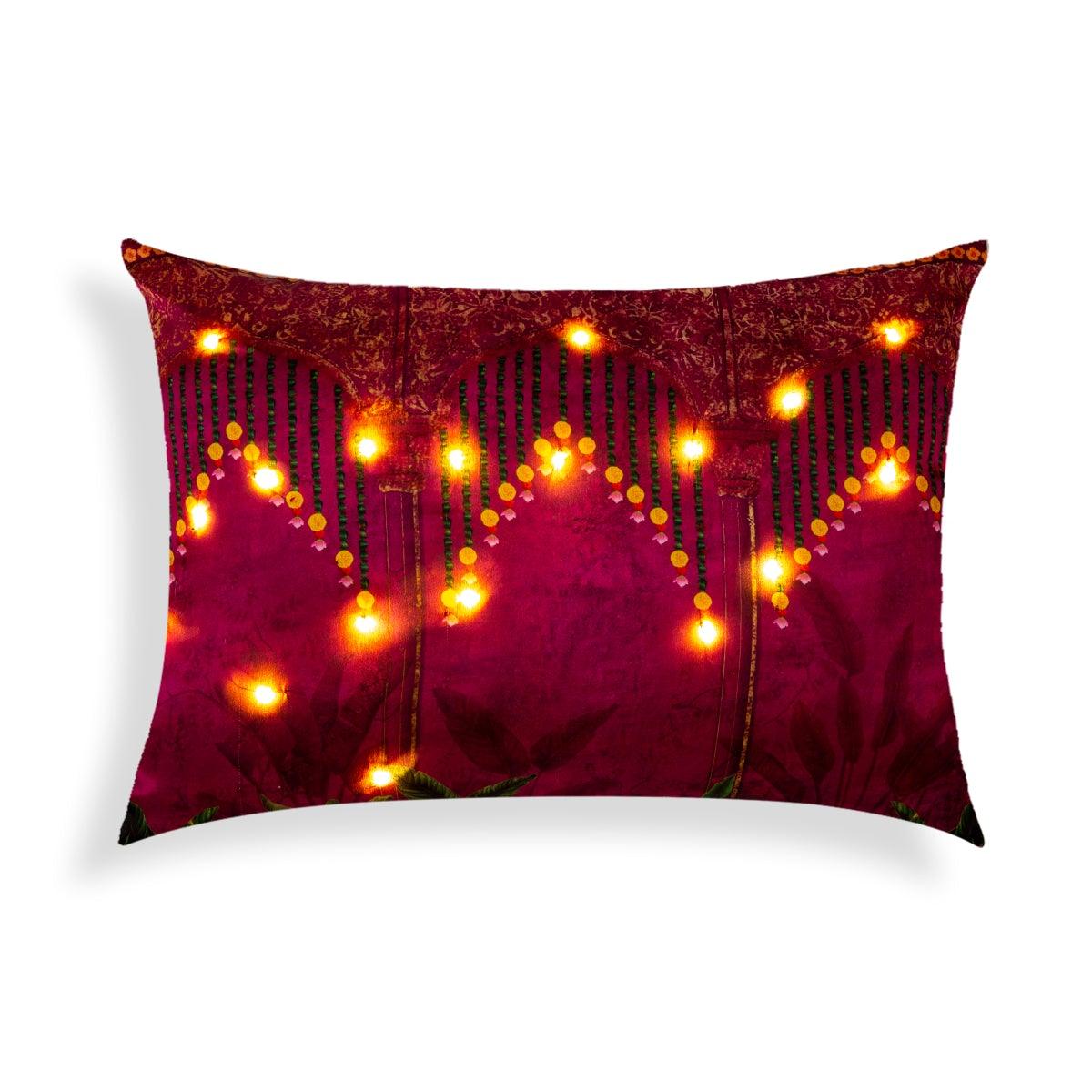 Anarkali LED Magenta Cushion Cover - Home4u