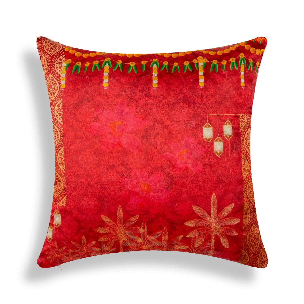 Anarkali LED Red Cushion Cover Home4u