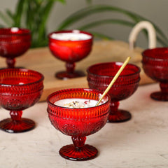Martis Red Ice Cream Bowl Set of 6