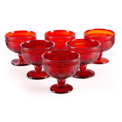 Martis Red Ice Cream Bowl Set of 6 - Home4u