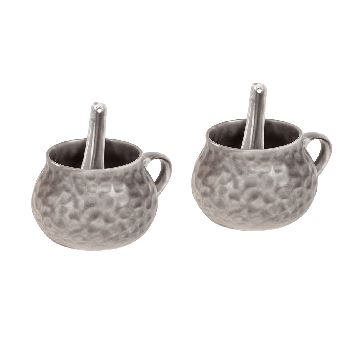 Ryo Soup Bowl with spoon Grey Set of 2