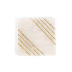 Sulivian Square Coaster Set of 4 with brass stripes