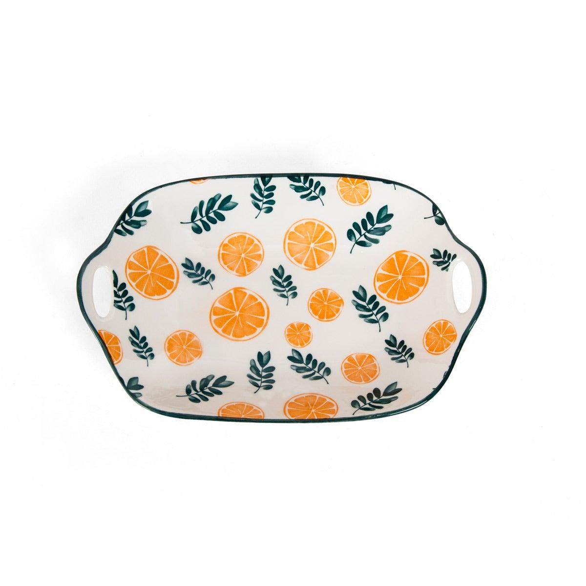 Aveline Orange Rectangular Baking Plate