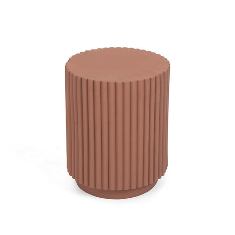 Roderick Ribbed Side Stool Brown - Home4u