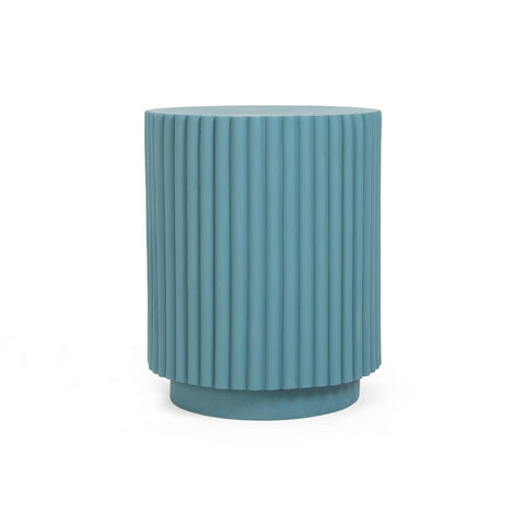 Roderick Ribbed Side Stool Blue
