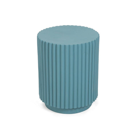Roderick Ribbed Side Stool Blue - Home4u