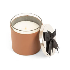 Amore Faux Leather Candle Brown