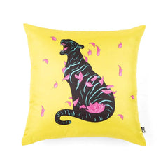 Della Black Tiger Print Cushion Cover