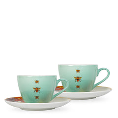 Macaw & Bee Cup & Saucer S/2