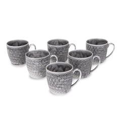 Black Flora Kohinoor Mug Set of 6 - Home4u