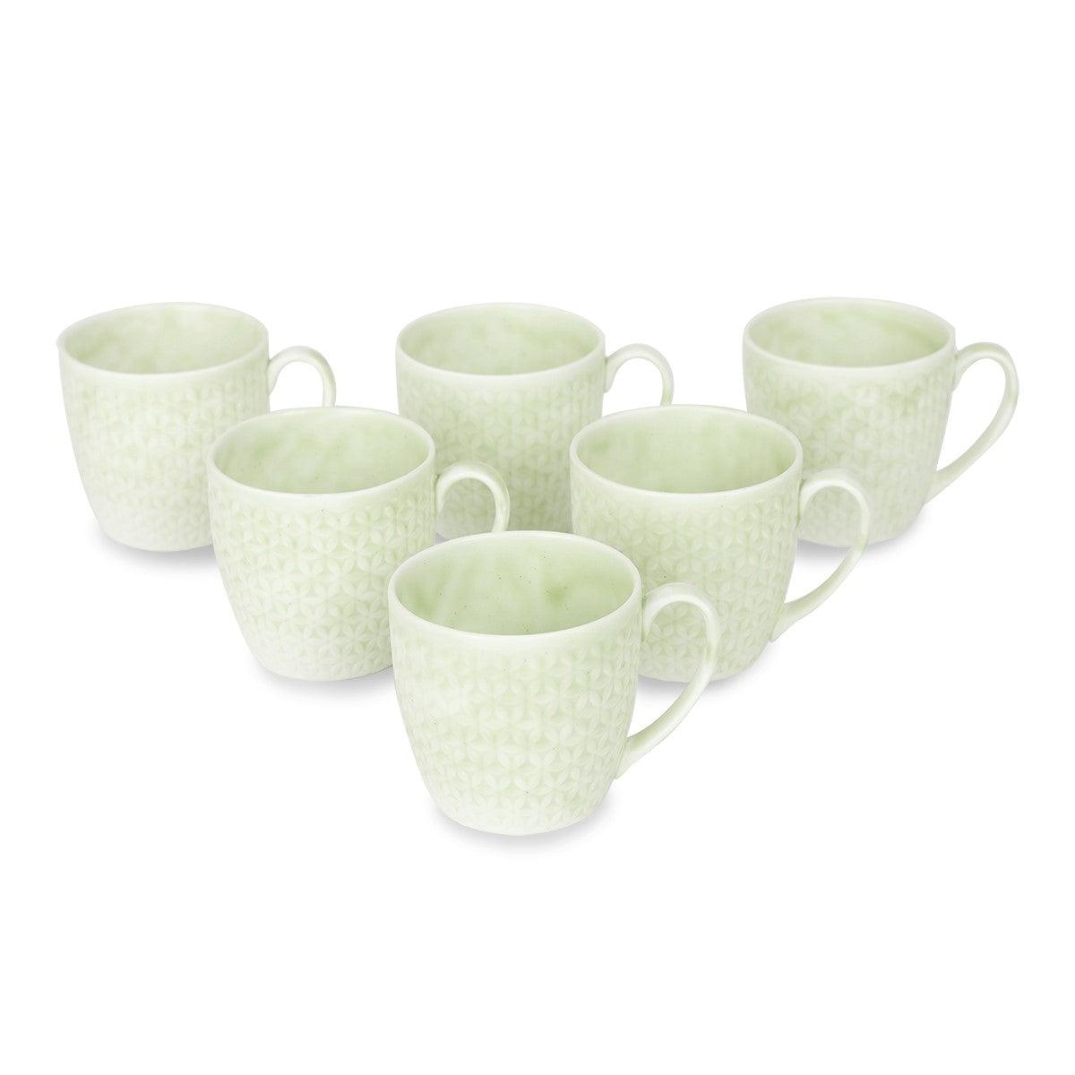 Green Flora Kohinoor Mug Set of 6 - Home4u