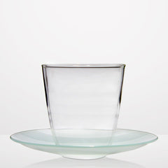 Jenaer Glas ,Gourmet Cup Turkish Tea W/White Saucer Set Of 2