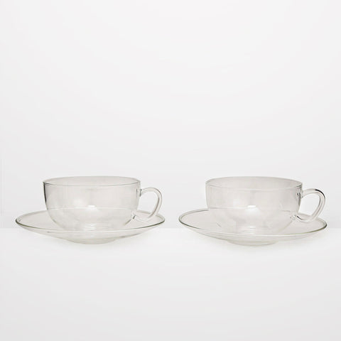 Jenaer Glass, Cup With Glass Saucer Set of 2
