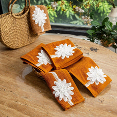 Lilia Guest Towel Orange Set of 4 - Home4u