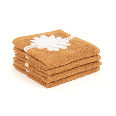 Lilia Guest Towel Ginger Color Set of 4 - Home4u
