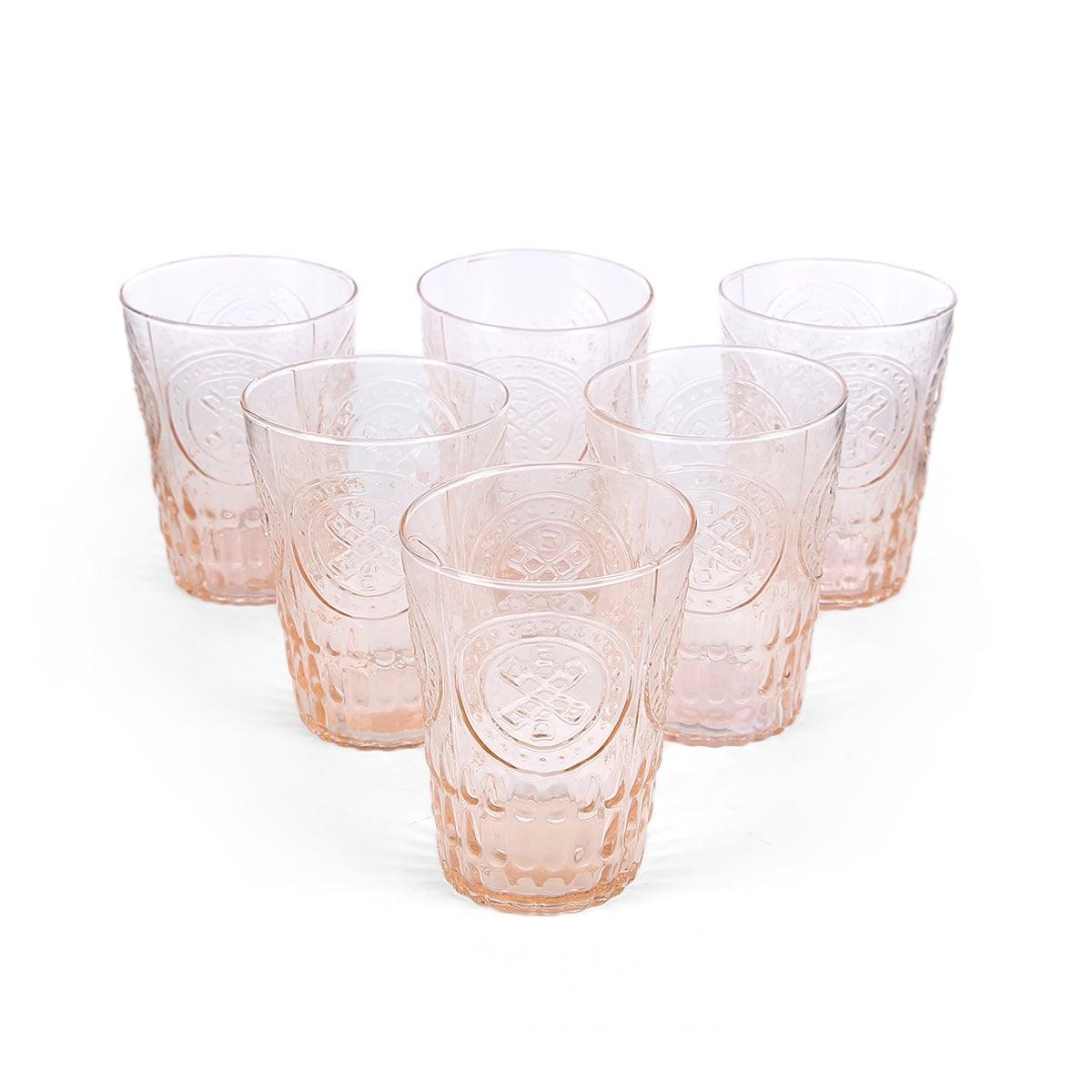 Javion Drinking Glass Set of 6 Baby Pink - Home4u