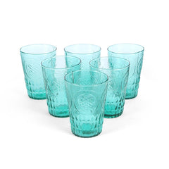 Javion Drinking Glass Set of 6 Aqua - Home4u