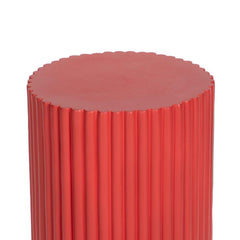 Roderick Ribbed Side Stool Red