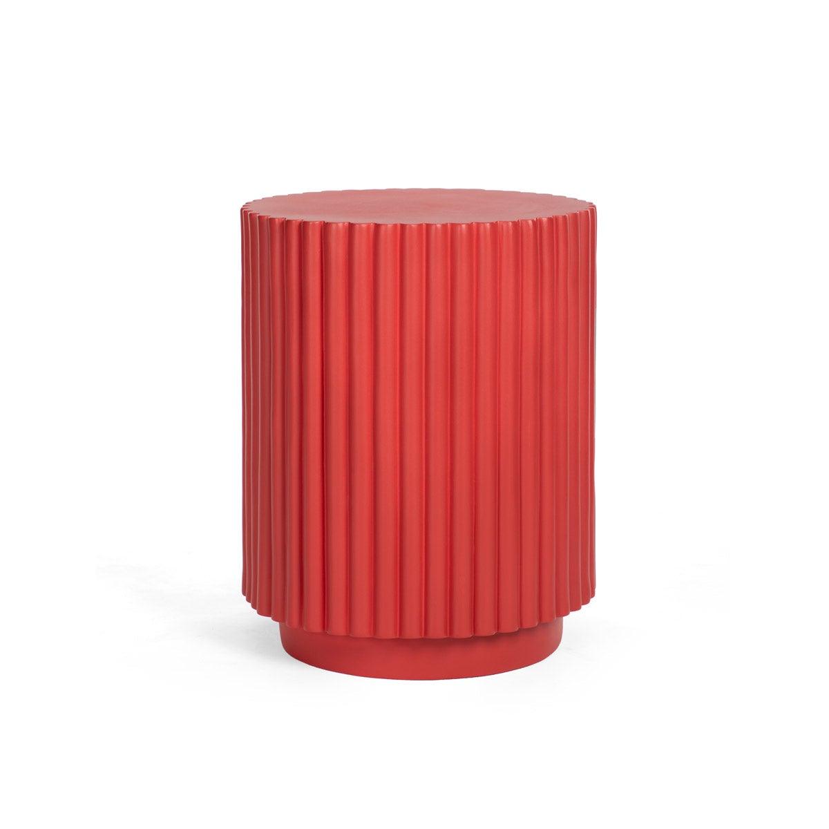 Roderick Ribbed Side Stool Red - Home4u