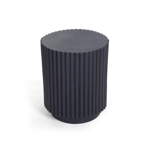 Roderick Ribbed Side Stool Black