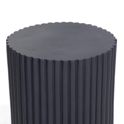 Roderick Ribbed Side Stool Black