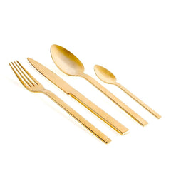 Herdmar Golden Metal Cronos Cutlery - Set of 24