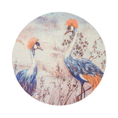 Nicolette Mayer Crested Crane Wheat Blue & Orange Placemat Set of 4