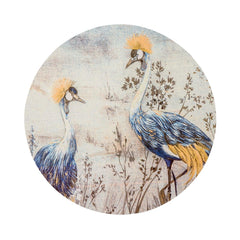 Nicolette Mayer Crested Crane Wheat Blue Pebble Placemat Set Of 4