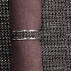Chilewich Mini Basketweave Napkin Ring Espresso