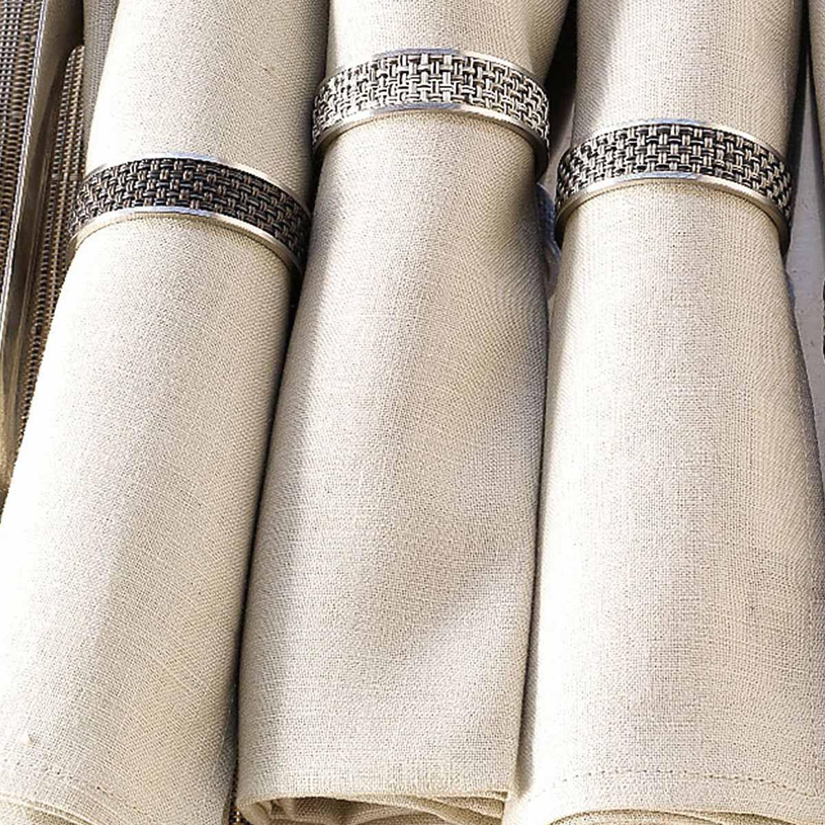 Chilewich Mini Basketweave Napkin Ring Espresso