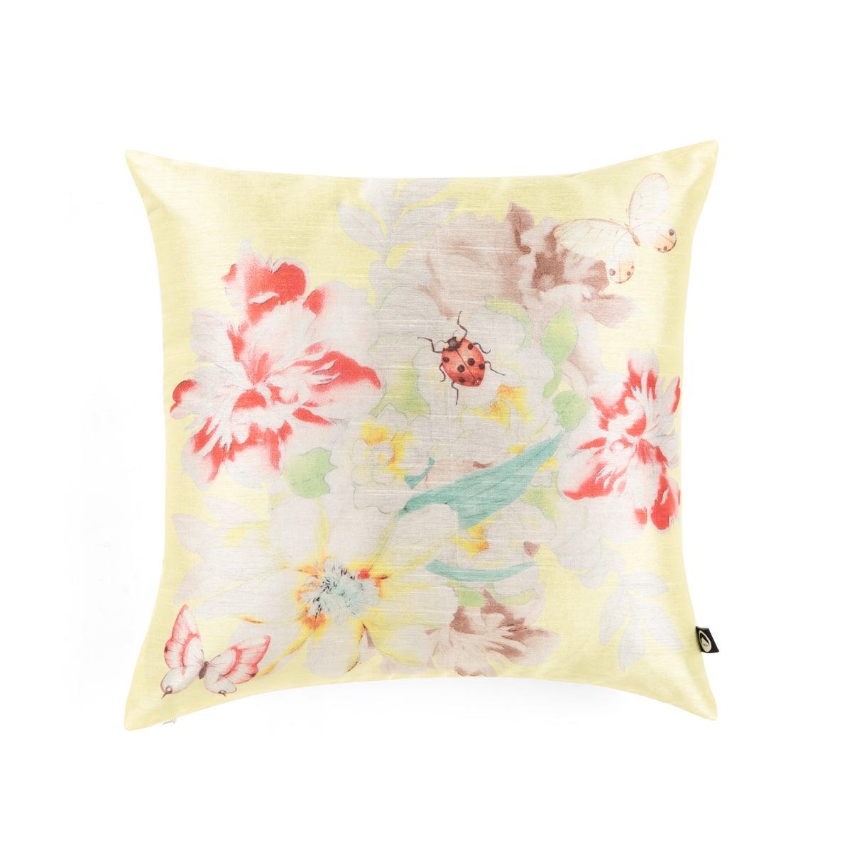 Mayu floral Cushion Cover - Pastel Yellow - Home4u