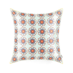 Azalea print Cushion Cover with Pastel Blue base (45x45 cm) - Home4u