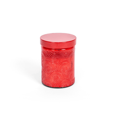 Ella Embossed Jar Candle Red