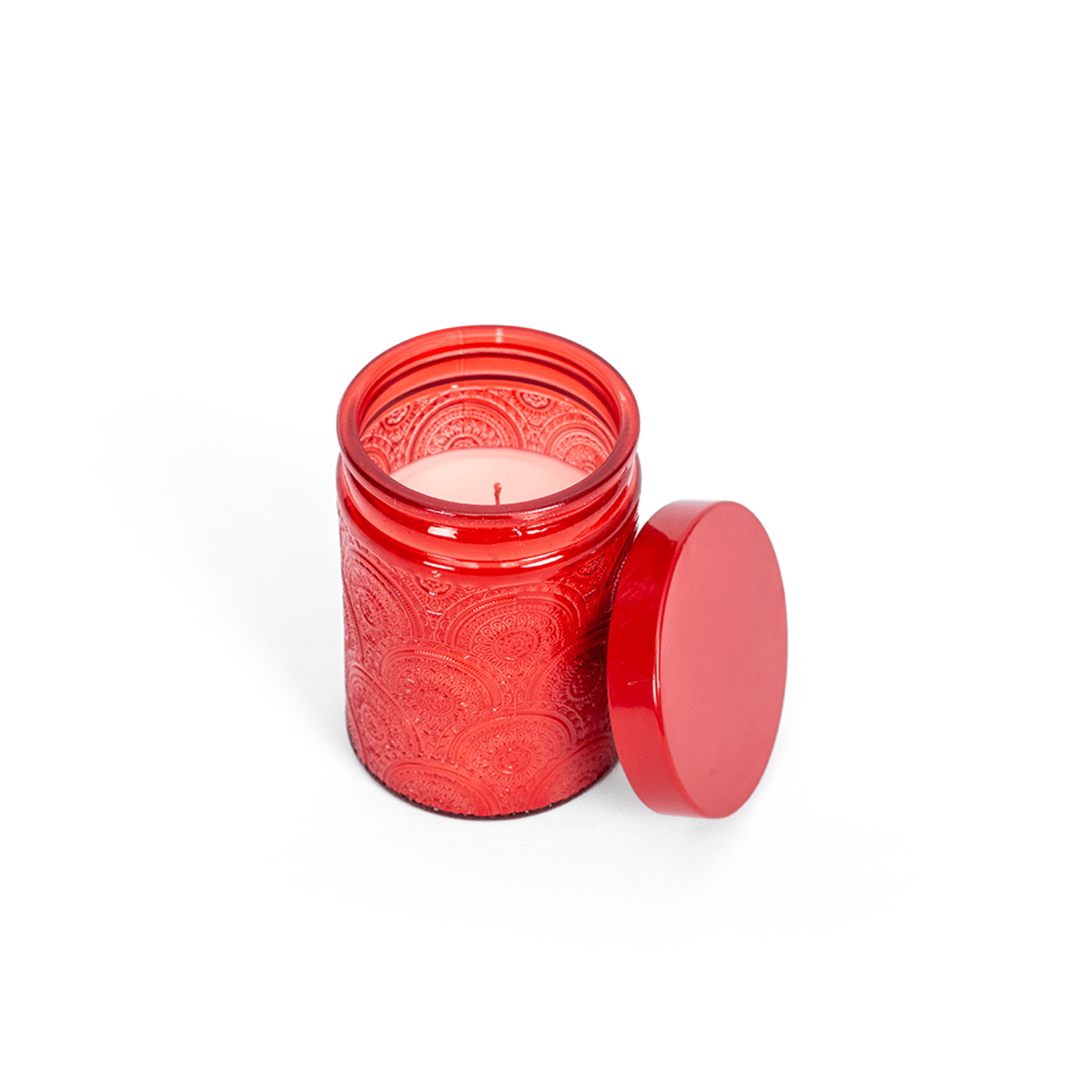 Ella Embossed Jar Candle Red - Home4u