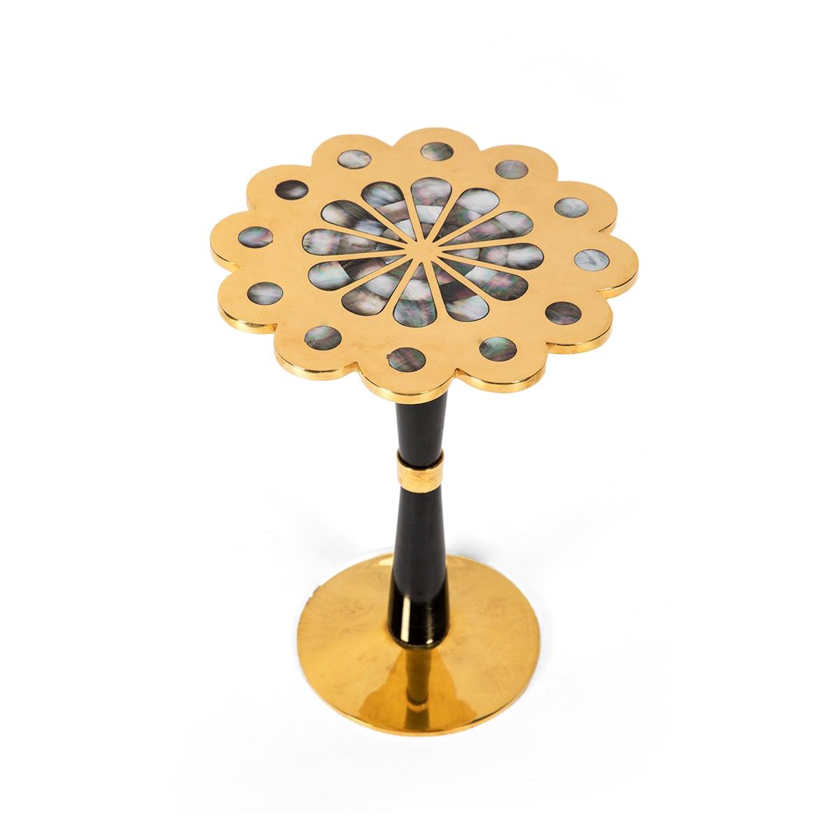 Kismet Table Black and Brass Small