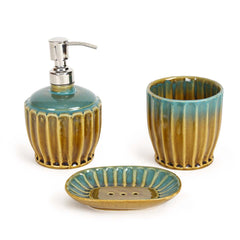 Celia Ceramic Glazed Bathroom Set of 3