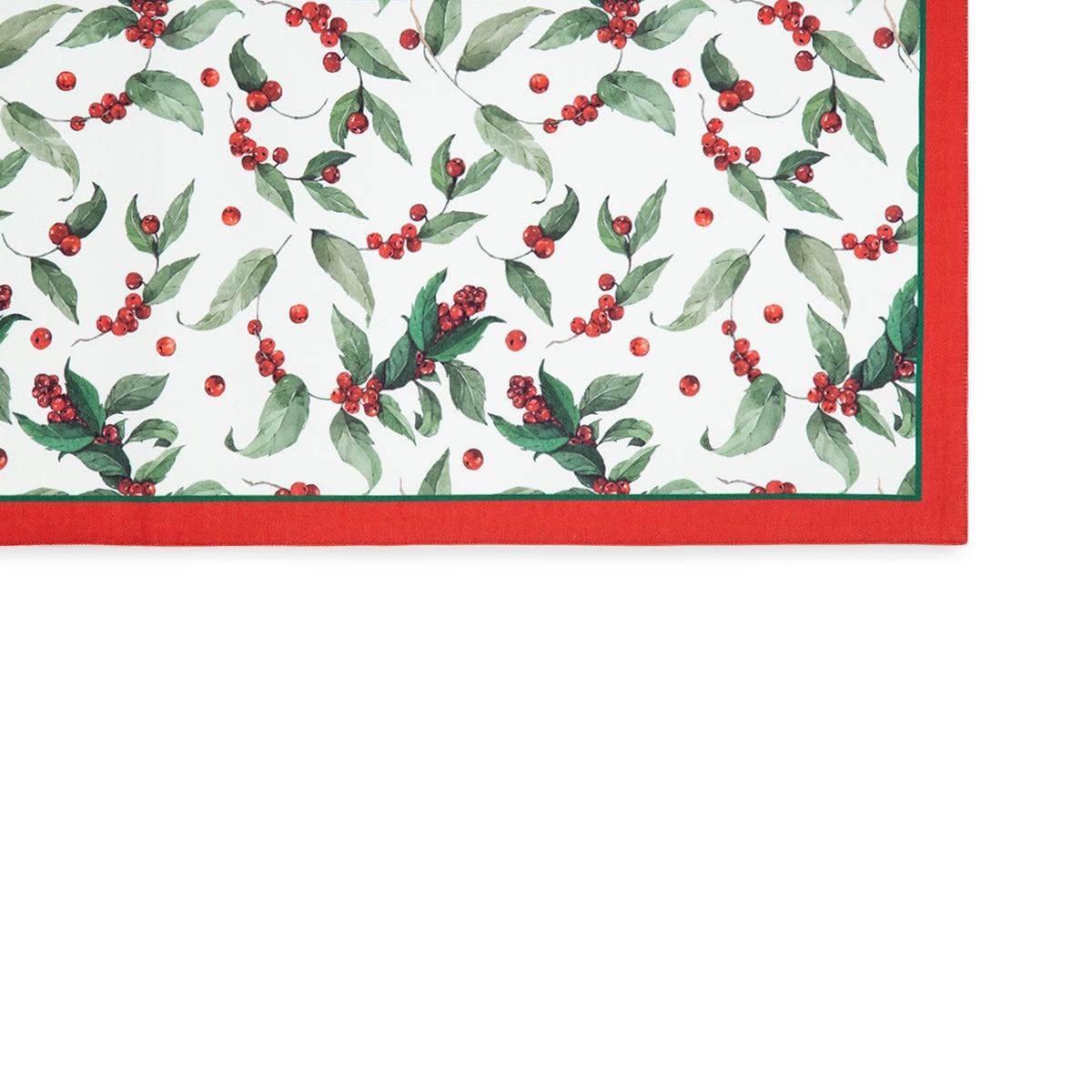 Wreath and Cherries Christmas Table Runner - Home4u
