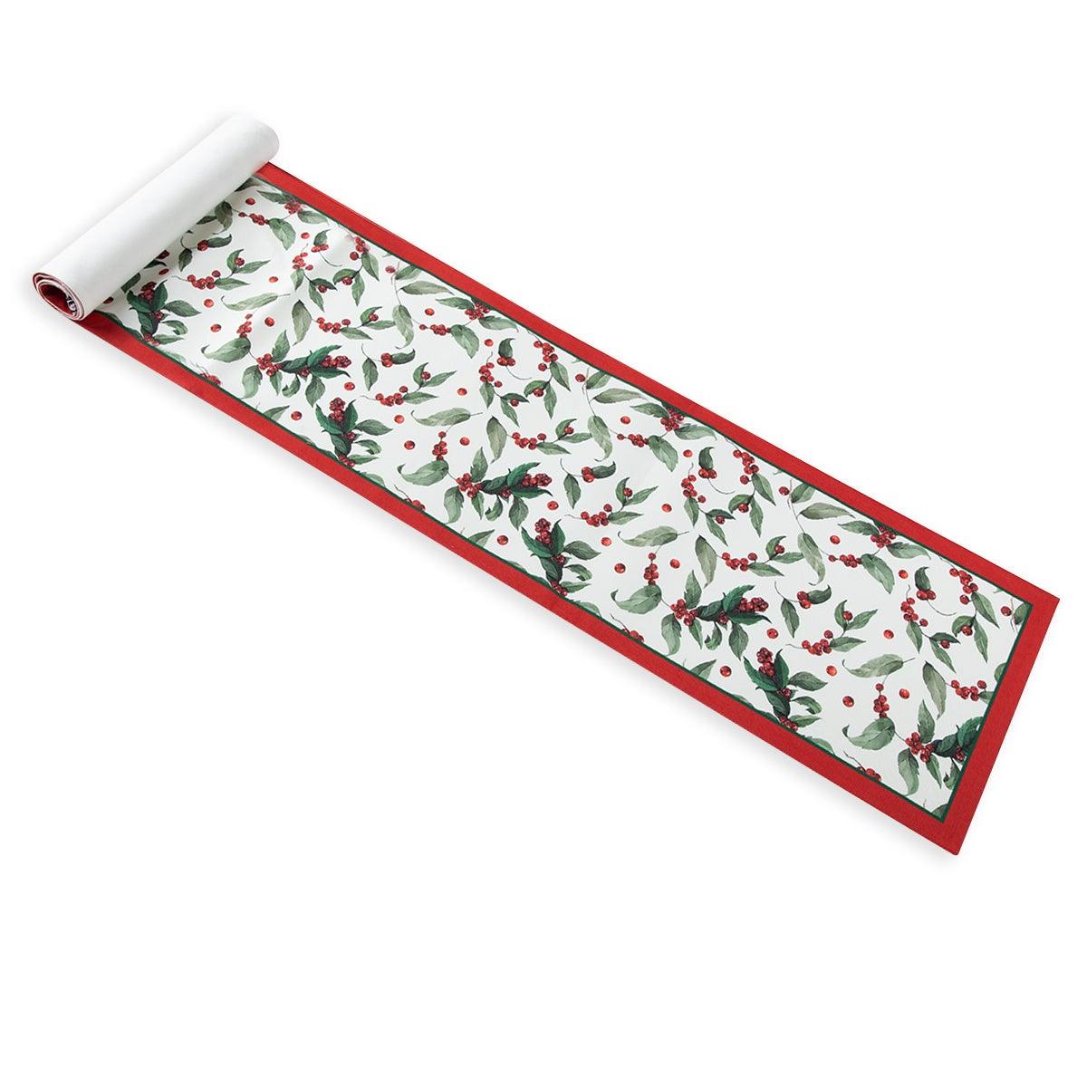 Wreath and Cherries Christmas Table Runner - Home4u