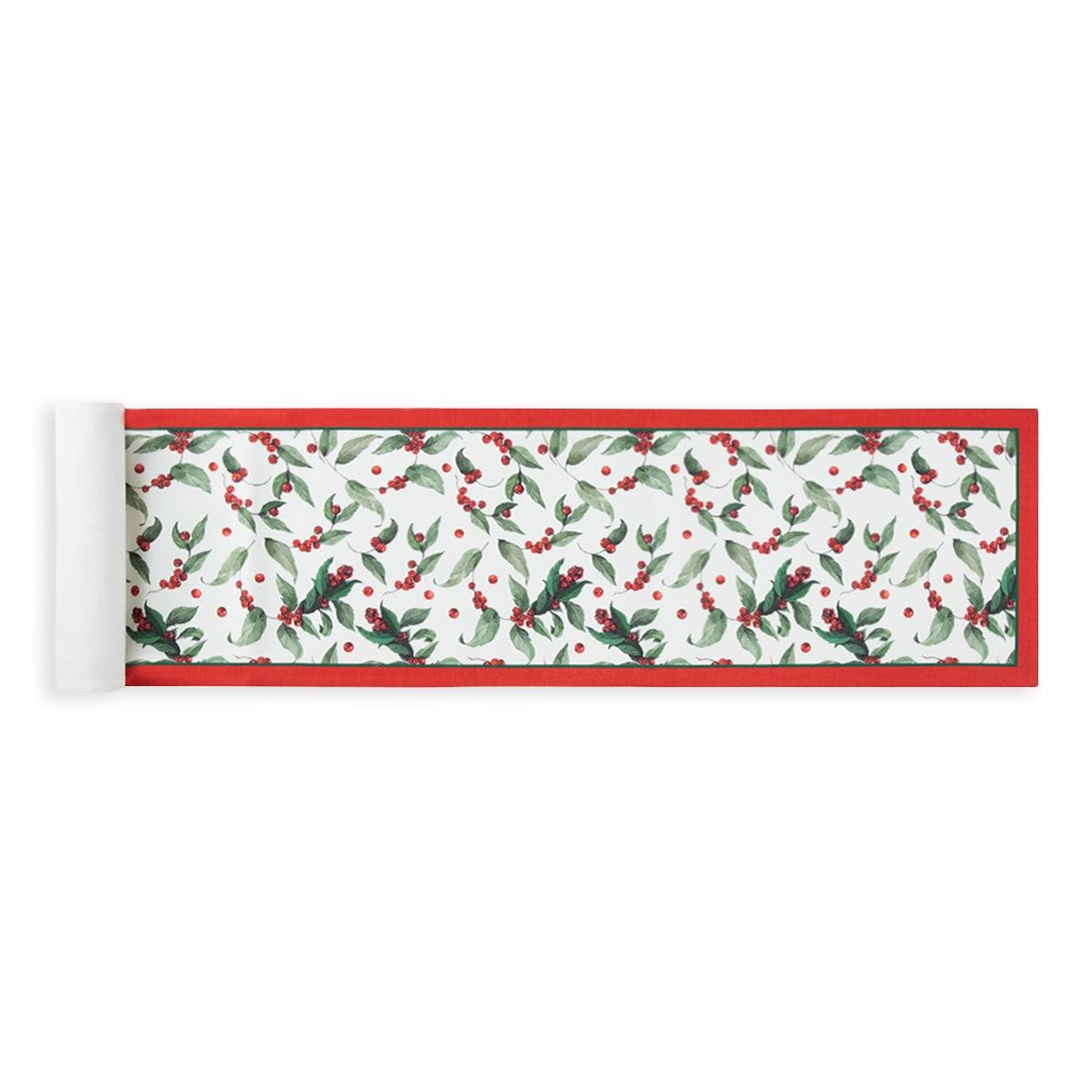 Wreath and Cherries Christmas Table Runner - Home4u