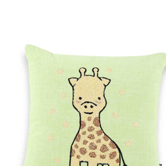 Giraffe Embroidered Kids Cushion Cover 12 x 12 Inch